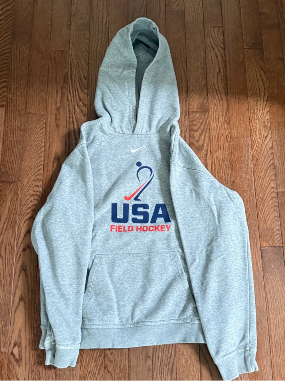 Nike Gray Pullover Hoodie with White Swoosh Tag